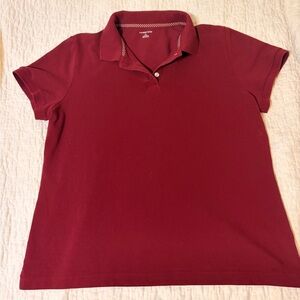 Lands' End Women's Short Sleeve Polo in Burgundy